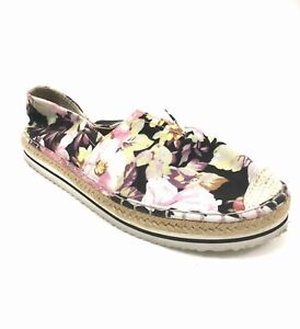 Steve Madden Girl Espadrilles Slide On Shoes Womens 8 Mauui Black Pink Floral