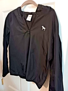 Pink- Victoria’s Secret- Women's Wind Breaker, Black- Quarter Zip, Logo (XS-S) - Picture 1 of 4