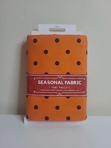 1 Yard Seasonal Fabric Orange with Black Dots 100% Cotton 36" x 44" - Picture 1 of 2