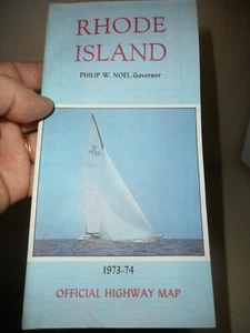1973-74 Rhode Island Official Highway Map Governor Philip W. Noel State Facts - Picture 1 of 12