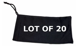 QTY 20 NEW Black Soft Carrying Case Pouch drawstring cover Bag Camera Lens - Picture 1 of 2