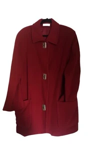 VINTAGE FORECASTER OF BOSTON Red Wool 3/4 Length Coat Size 9/10 Granny Cottage - Picture 1 of 17
