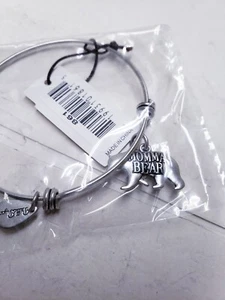 Momma Bear Expandable Bangle Charm Bracelet  7" up to 9" - Picture 1 of 3
