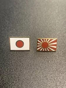 Japan Flag Lapel Pins Badge Rising Sun and White Flag. Lot of 2 - Picture 1 of 3