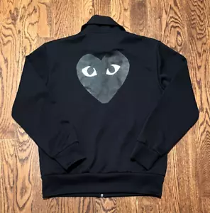 Play Commes Des Garcon Track Jacket Large Black Made In Japan - Picture 1 of 4