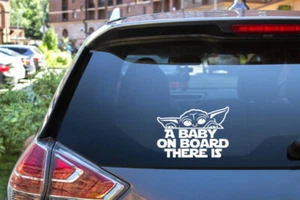 Baby Yoda on Board window decals - Bild 1 von 1