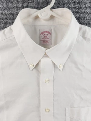 Camisa Brooks Brothers blanca sin planchar 16 32/33 todo algodón Madison abotonada para hombre Foto 1 de 4