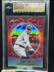 2019 Leaf Metal Draft #9 Babe Ruth Pre-Production Proof Prismatic Red 1/1 RARE - Picture 1 of 2