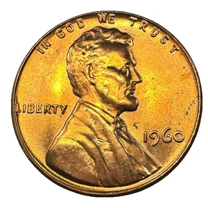 1960 P Large Date Lincoln Cent BU Red Penny Brilliant Uncirculated US Mint Coin - Picture 1 of 2