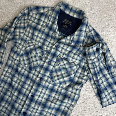 Men’s Pendleton Medium Original Board Shirt Wool Loop Collar Double Pocket Plaid - Image 1 of 4