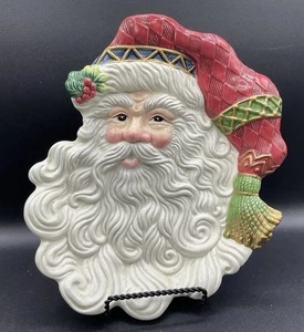 Plato de galletas Fitz and Floyd Classics Santa vacaciones de Navidad 10 usado en excelente estado de colección - Imagen 1 de 3