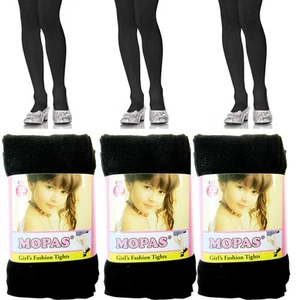 3 Pair Girls Tights Footed Dance Stockings Pantyhose Ballet XL Size 11-14 Black - Picture 1 of 1