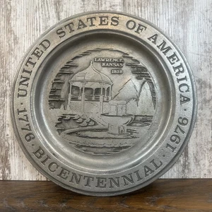 PEWTER United States Of America Bicentennial 1776-1976 Celebration Plate Vintage - Picture 1 of 9