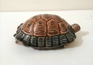 Wade Brown Porcelain Tortoise Turtle Trinket Box Removeable Shell 17 cm Long - Picture 1 of 9