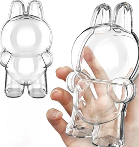 LABUBU Case Clear Protective Display Pop Mart The Monsters Plastic Cover Stand - Picture 1 of 4