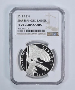 2012-P Star Spangled Banner Commemorative Dollar PF70 UCAM NGC Brown Label *4967 - Picture 1 of 5