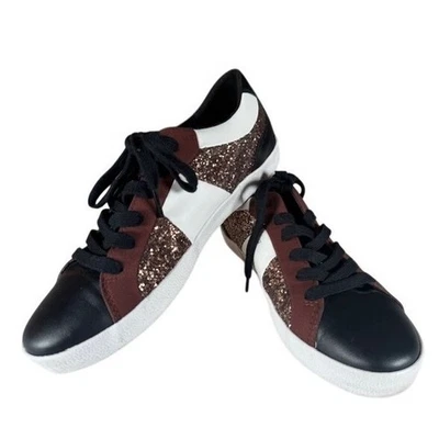 Geox Mujer Tenis Brillo Paneles Cordones Parte Superior Baja Zapatos Informales - 6 Foto 1 de 4