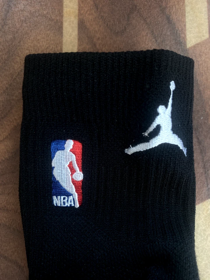Calcetines Jordan Nike NBA Auténticos Emitidos por Equipo de Jugadores Negros/Blancos Power Quick Elite Foto 1 de 1