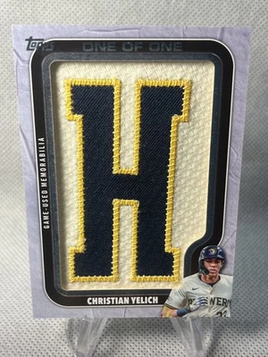 2025 Topps Update Series Christian Yelich Own The Name Relic Card “H” One Of One - Image 1 of 2