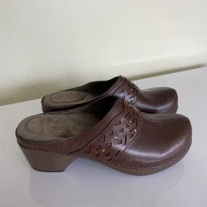 Zapatos Dansko para mujer talla 37 cuero marrón zueco sin cordones cómodo recorte mula - Imagen 1 de 8