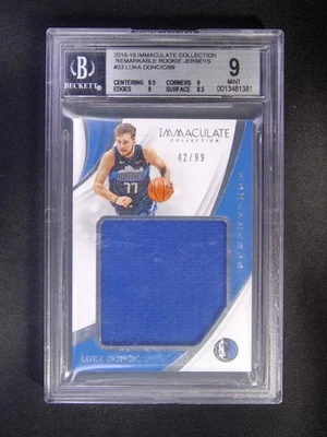 2018-19 Panini Immaculate Luka Doncic Remarkable RC Rookie Patch /99 BGS 9 - Image 1 of 2