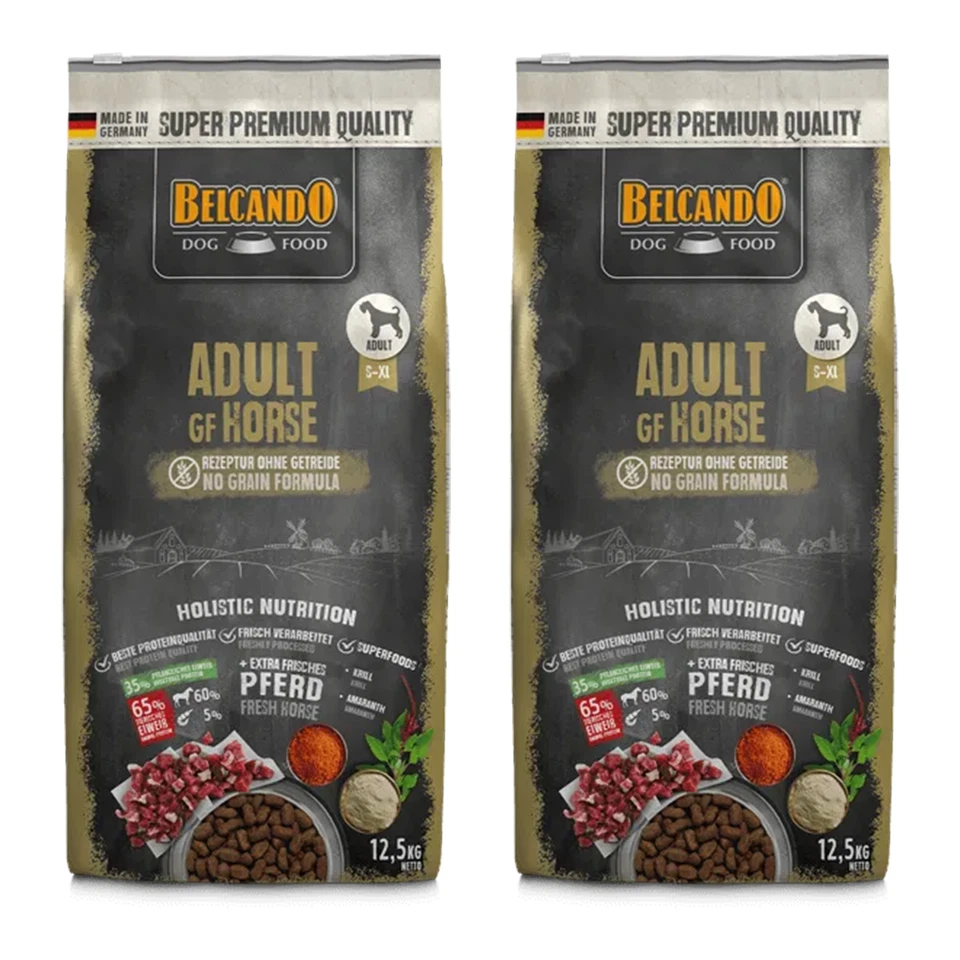 2x 12,5 kg Belcando Adult Getreidefrei Horse Hundefutter Trockenfutter Sparpaket - Bild 1 von 1
