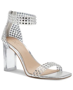 I.N.C Makenna women's Vinyl & iridescent rhinestone ankle strap Sandals size 9 w - Picture 1 of 4
