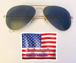 Gafas de sol Ray Ban RB3025 doradas aviador con nuevas lentes polarizadas azules grises talla 58 - Imagen 1 de 10