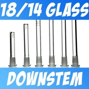 Pyrex Glass Downstem 18/14 Low Profile for 18mm Female Tubes - 2 - 7" Cut Diffy - Picture 1 of 5
