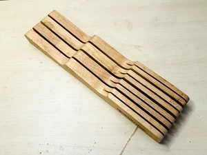WUSTHOF FLAT WOOD WOODEN KNIFE KNIVES BLADE HOLDER - Picture 1 of 7