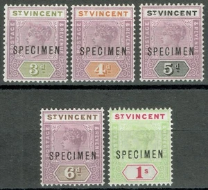 [mag730] SAINT VINCENT 1899 SG#70/74 MNG "SPECIMEN" - Picture 1 of 2