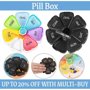 Weekly Pill Box Daily Round Organiser Medicine Tablet Storage Dispenser 7 Day - Picture 1 of 19
