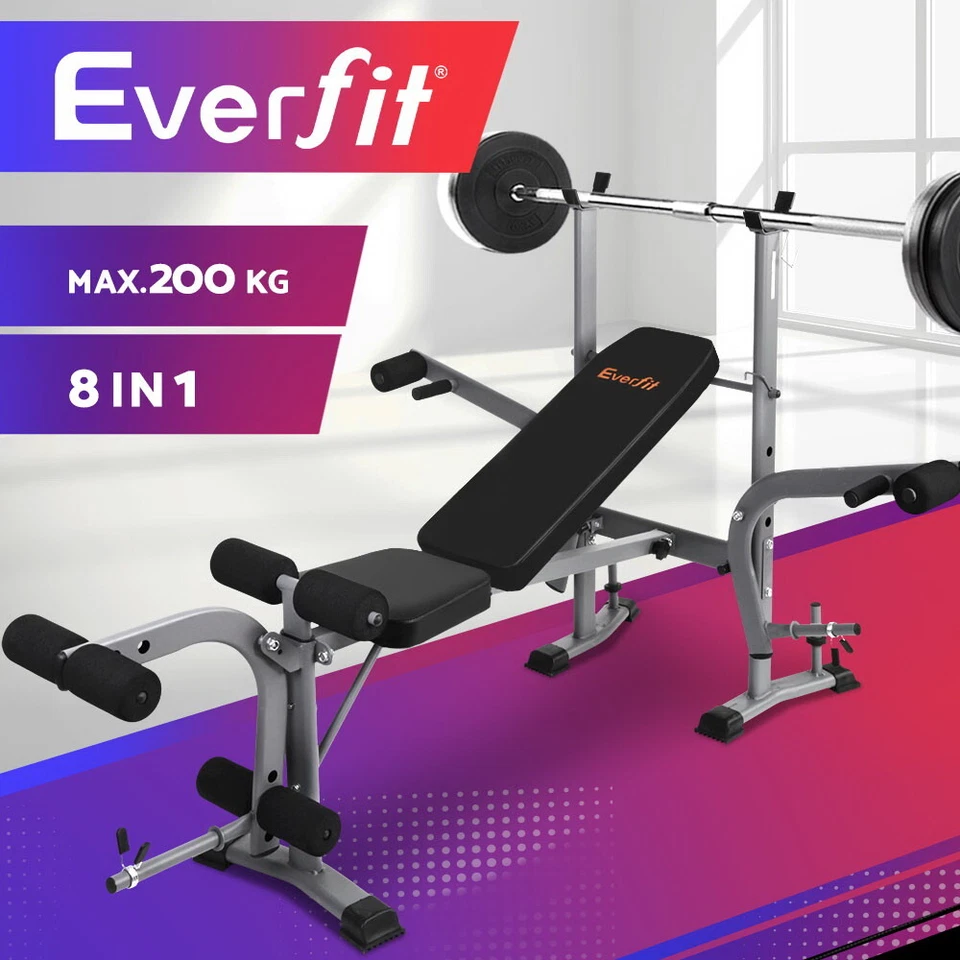 Everfit Weight Bench Fitness Bench Adjustable Bench Press 8-In-1 Gym Equipment - image 1 of 4
