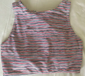 Love By Gap~High Neck ~Crop Top with CrissCross Back~Medium~ Red White Blue - Picture 1 of 8