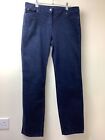 M&S Womans Fine Cord Navy Blue Trousers, Stretch. 5 Pockets. Size 16 Regular.