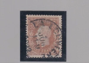 Belgio 1869: Effigie di Leopoldo II 5Fr. bruno chiaro (N°37a)  (403/s157) - Picture 1 of 2