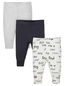 Wonder Nation Neutral Baby 3 Pack Pants Sizes 0-3, 3-6 Months NEW CUTE Unisex - Picture 1 of 1