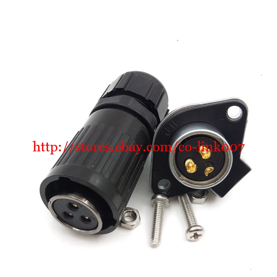 HE20, 3pin Waterproof Connector IP67 High voltage Heavy Connector 30A 500V Plug - Image 1 of 1