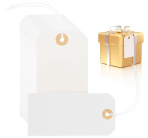100pcs Paper Shipping Price Tags 4.76'' x 2.36'' with Elastic Rope Writable - Picture 1 of 8