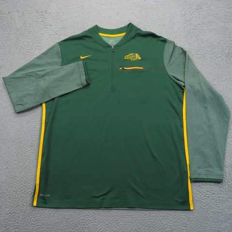 NDSU Jacket Mens Extra Large Nike 1/4 Quarter Zip Pullover Green Dri Sweater XL Cover