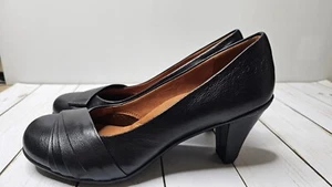 Gentle Souls By Kenneth Cole Black Leather Pumps Heel Women 8.5 ~ EUC - Picture 1 of 7