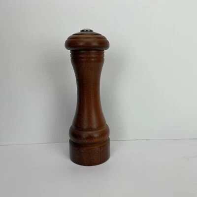 Vintage Dark Wood Single Salt Seasoning Shaker Mid Century Modern Farmhouse Boho - Image 1 of 4
