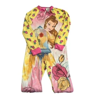 Disney Princess Belle Girls Pajama Sleeper Yellow Size 6 Zip Closure - Picture 1 of 8