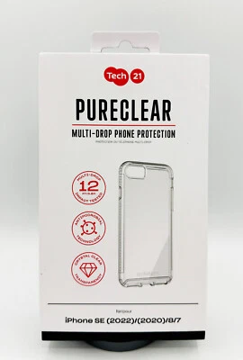 Tech21 iPhone SE 2022/2020/8/7 Pure Clear Protective Ultra Thin Back Case Cover - Image 1 of 4