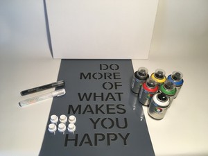 Leinwand Artwork Set - HAPPY - 25teilig