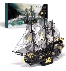Piececool 3D Metal Puzzle Jigsaw for Adults - Black Pearl Pirate Ship DIY 3D - Picture 1 of 6