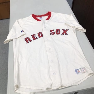 Vintage Russell Athletic Boston Red Sox Men's Medium White Blank Jersey USA - Picture 1 of 10