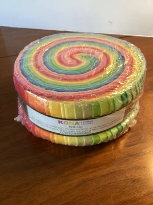 New~Robert Kaufman Fabrics~Kona Cotton Solids~Bright Roll Up~41  2.5" Strips - Image 1 of 3
