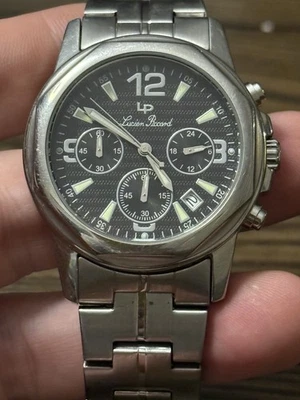 Lucien Piccard 2656BK  Chronograph  Watch BLACK BAND (NEEDS BATTERY) - Image 1 of 4