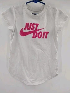 Nike Girls 5/6 Just Do It Pink Glitter Tee - Picture 1 of 6